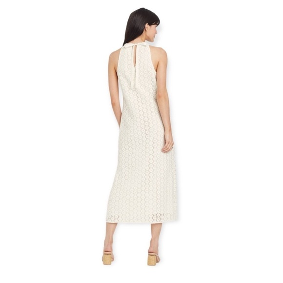 A New Day White Lace Eyelet Boho Halter Midi Dress - Picture 3 of 13